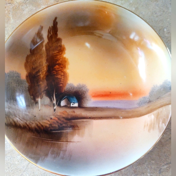 VTG Noritake Hand Painted 6 Small Bowls Lakeside Cottage - Picture 8 of 8